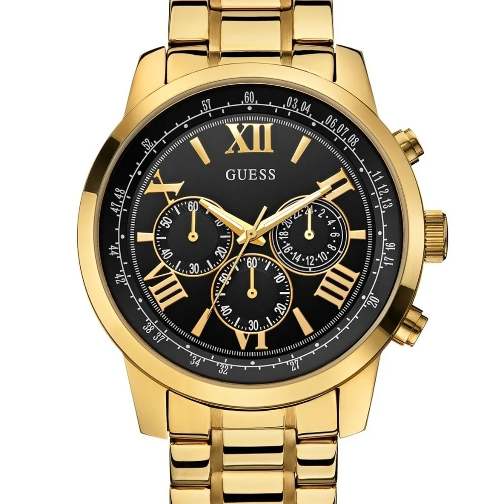 New Black and Gold-Tone Classic Chronograph Watch